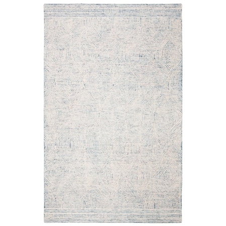 Safavieh 4 x 6 ft. Abstract 100 Percent Wool Pile Rectangle Rug Ivory & Blue - 0.32 in. ABT340M-4